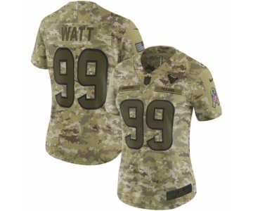 Women's Nike Houston Texans #99 J.J. Watt Limited Camo 2018 Salute to Service NFL Jersey