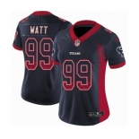 Women's Nike Houston Texans #99 J.J. Watt Limited Navy Blue Rush Drift Fashion NFL Jersey