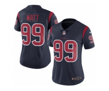 Women's Nike Houston Texans #99 J.J. Watt Limited Navy Blue Rush NFL Jersey