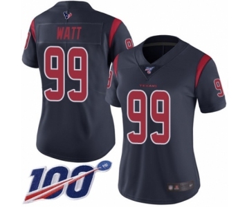 Women's Nike Houston Texans #99 J.J. Watt Limited Navy Blue Rush Vapor Untouchable 100th Season NFL Jersey