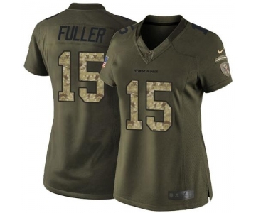 Women's Nike Texans #15 Will Fuller Green Stitched NFL Limited Salute to Service Jersey