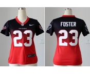 nike women nfl jerseys houston texans #23 arian foster blue-red[nike drift fashion][second version]