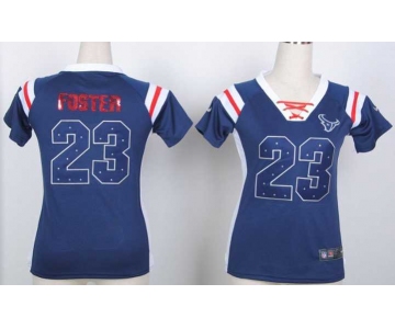 nike women nfl jerseys houston texans #23 arian foster blue[fashion Rhinestone sequins]