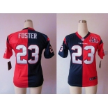 nike women nfl jerseys houston texans #23 foster blue-red[Elite split 10th patch]