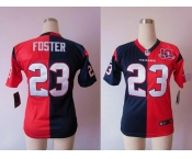 nike women nfl jerseys houston texans #23 foster blue-red[Elite split 10th patch]