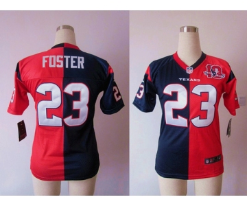 nike women nfl jerseys houston texans #23 foster blue-red[Elite split 10th patch]