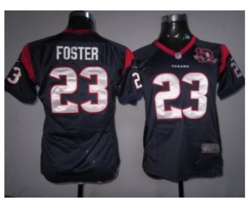 nike women nfl jerseys houston texans #23 foster blue[10th Patch][nike]