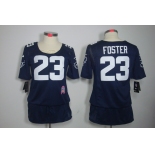 nike women nfl jerseys houston texans #23 foster blue[breast cancer awareness]