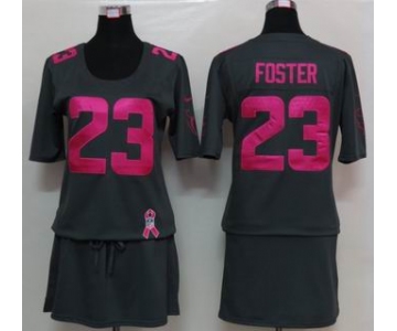 nike women nfl jerseys houston texans #23 foster dk.grey[breast cancer awareness]