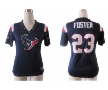 nike women nfl jerseys houston texans #23 foster field flirt fashion blue[nike 2012]