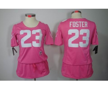 nike women nfl jerseys houston texans #23 foster pink[breast cancer awareness]