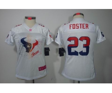 nike women nfl jerseys houston texans #23 foster white[2012 fem fan]