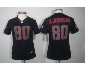 nike women nfl jerseys houston texans #80 a.johnson black[nike impact limited]