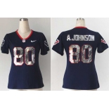 nike women nfl jerseys houston texans #80 a.johnson blue jerseys