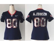 nike women nfl jerseys houston texans #80 a.johnson blue jerseys