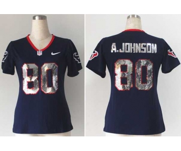 nike women nfl jerseys houston texans #80 a.johnson blue jerseys