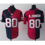 nike women nfl jerseys houston texans #80 a.johnson blue-red[Elite split]