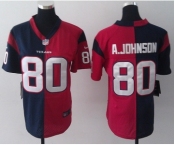 nike women nfl jerseys houston texans #80 a.johnson blue-red[Elite split]