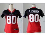 nike women nfl jerseys houston texans #80 a.johnson blue-red[nike drift fashion][second version]