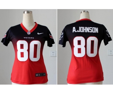 nike women nfl jerseys houston texans #80 a.johnson blue-red[nike drift fashion][second version]