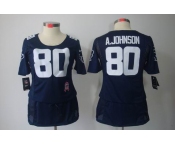 nike women nfl jerseys houston texans #80 a.johnson blue[breast cancer awareness]