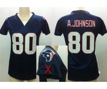 nike women nfl jerseys houston texans #80 a.johnson blue[draft him ii top]