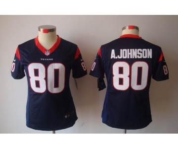 nike women nfl jerseys houston texans #80 a.johnson blue[nike limited]