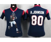 nike women nfl jerseys houston texans #80 a.johnson blue[portrait fashion]