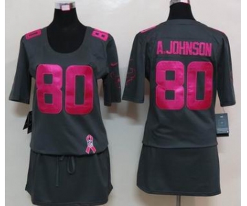 nike women nfl jerseys houston texans #80 a.johnson dk.grey[breast cancer awareness]