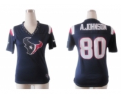 nike women nfl jerseys houston texans #80 a.johnson field flirt fashion blue[nike 2012]