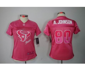 nike women nfl jerseys houston texans #80 a.johnson pink[2012 fem fan]