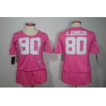 nike women nfl jerseys houston texans #80 a.johnson pink[breast cancer awareness]