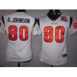 nike women nfl jerseys houston texans #80 a.johnson white[10th patch][nike]