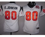 nike women nfl jerseys houston texans #80 a.johnson white[10th patch][nike]