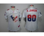 nike women nfl jerseys houston texans #80 a.johnson white[2012 fem fan]