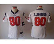 nike women nfl jerseys houston texans #80 a.johnson white[nike limited]