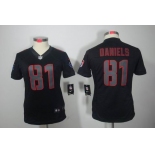 nike women nfl jerseys houston texans #81 daniels black[nike impact limited]