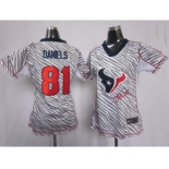 nike women nfl jerseys houston texans #81 daniels [fem fan zebra]