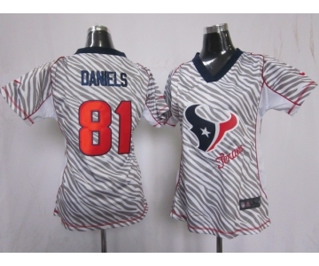 nike women nfl jerseys houston texans #81 daniels [fem fan zebra]