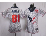 nike women nfl jerseys houston texans #81 daniels[fem fan zebra 10 anniversary]