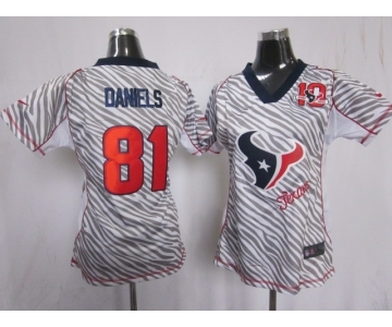 nike women nfl jerseys houston texans #81 daniels[fem fan zebra 10 anniversary]