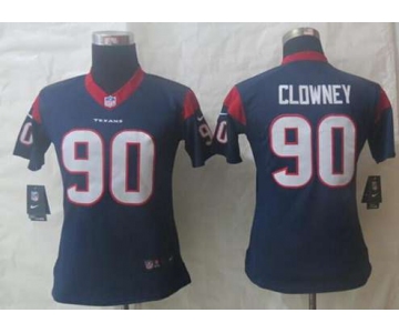 nike women nfl jerseys houston texans #90 clowney blue[nike limited][clowney]