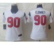 nike women nfl jerseys houston texans #90 clowney white[nike limited][clowney]