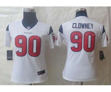 nike women nfl jerseys houston texans #90 clowney white[nike limited][clowney]