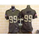 nike women nfl jerseys houston texans #99 watt army green[nike Limited Salute To Service]