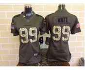 nike women nfl jerseys houston texans #99 watt army green[nike Limited Salute To Service]