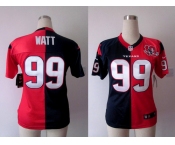 nike women nfl jerseys houston texans #99 watt blue-red[Elite split 10th patch]