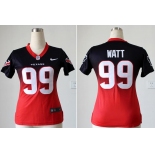 nike women nfl jerseys houston texans #99 watt blue-red[nike drift fashion][second version]