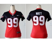 nike women nfl jerseys houston texans #99 watt blue-red[nike drift fashion][second version]