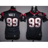 nike women nfl jerseys houston texans #99 watt blue[10th patch][nike]